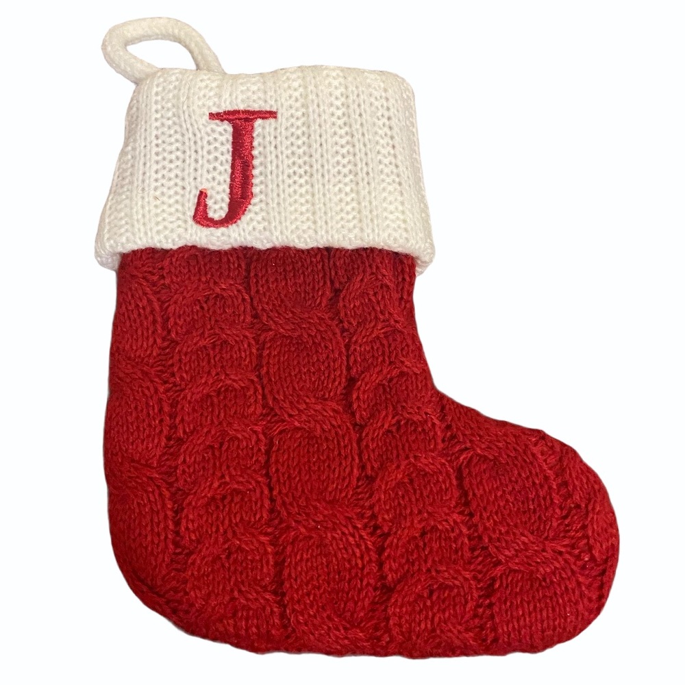 ‘J’ Knitted Stocking